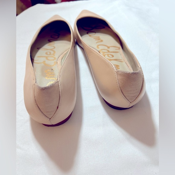 Sam Edelman Rae Pointed Toe Nude Leather Flats Sz 8.5 - Picture 3 of 8